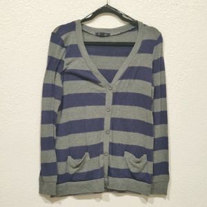 🥀3/$20 Forever 21 grey & blue sweater cardigan M